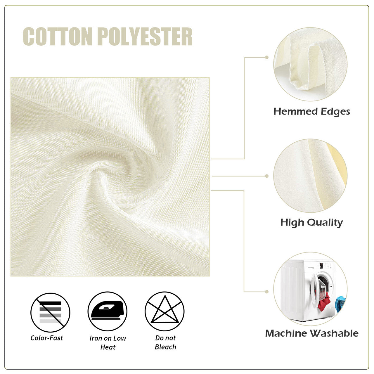 20" Polyester Table Napkin - Ivory