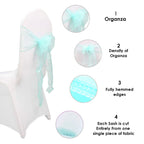 7" x 108" Organza Chair Sash - Light Turquoise