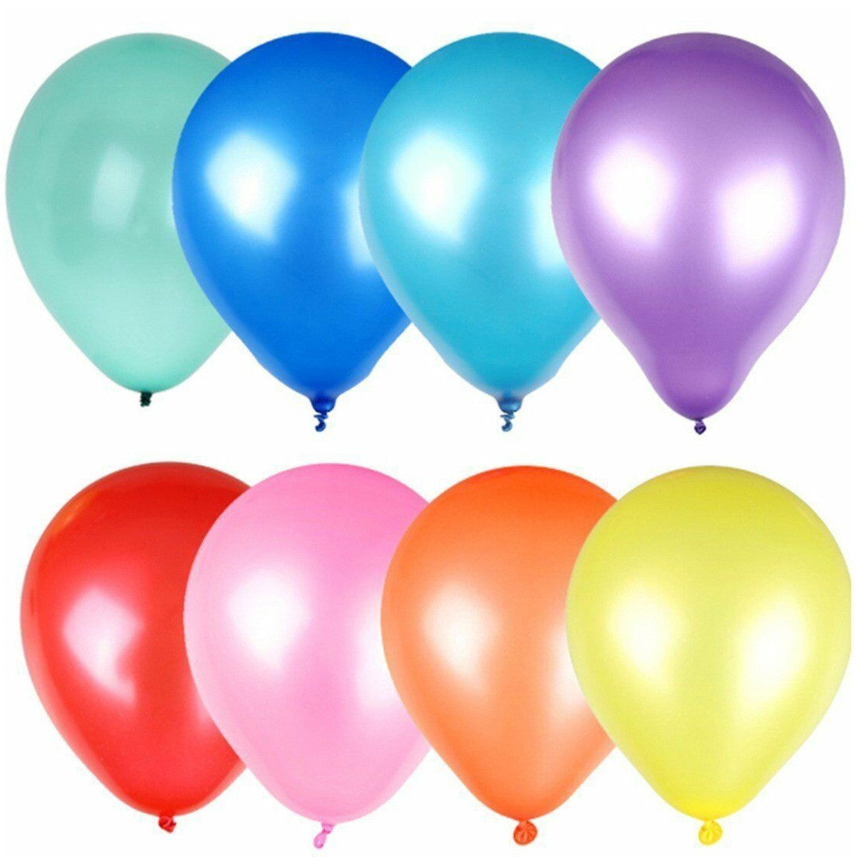 10" Helium-Quality Latex Plain Balloons - Mixed