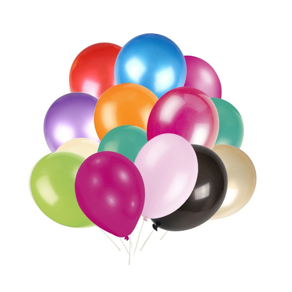 10" Helium-Quality Latex Plain Balloons - Mixed
