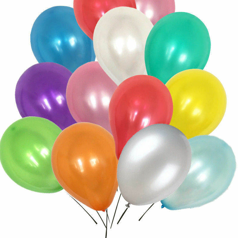 10" Helium-Quality Latex Plain Balloons - Mixed