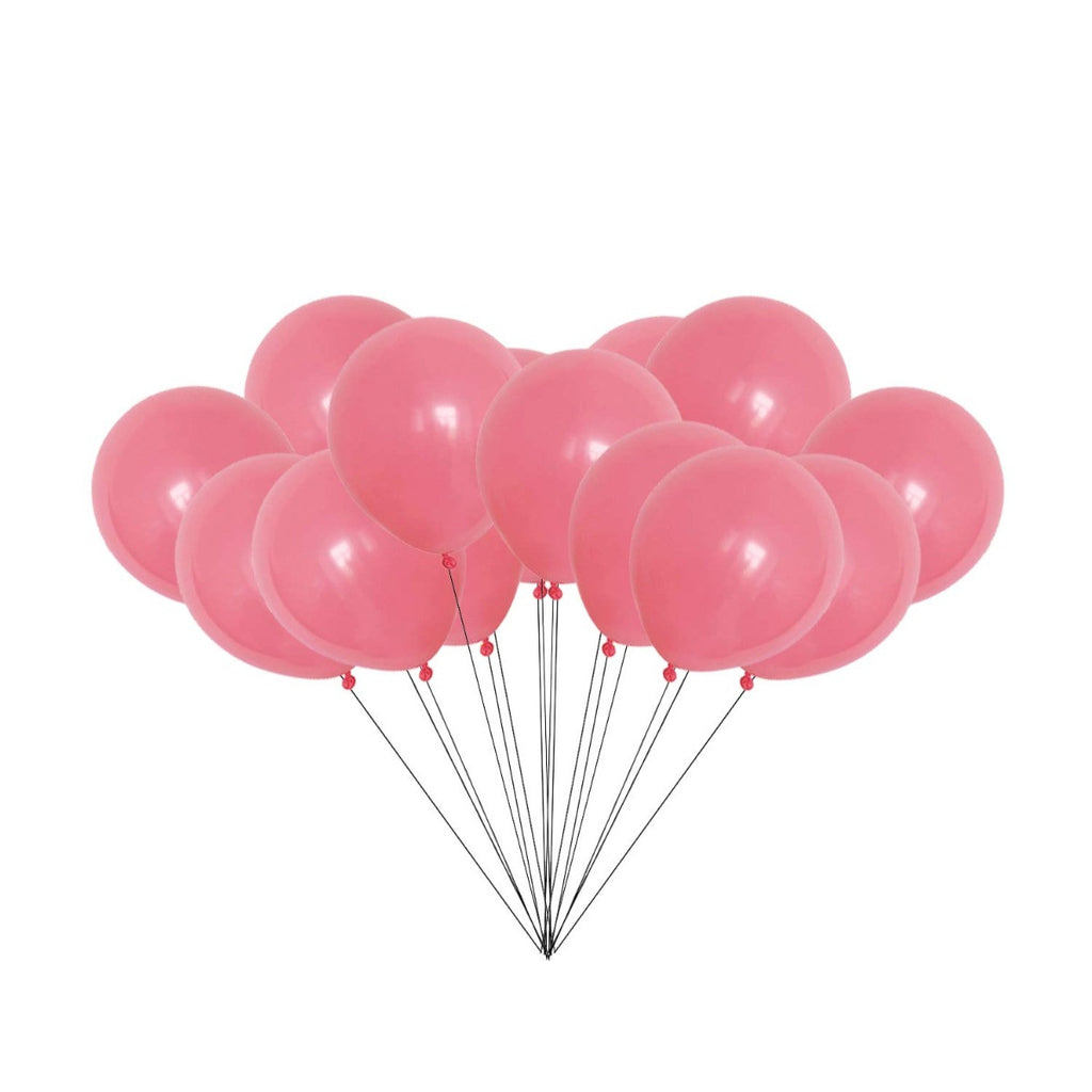 100x 10" Helium-Quality Latex Pastel Party Balloons - Red