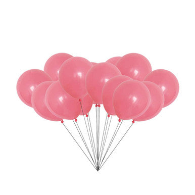 100x 10" Helium-Quality Latex Pastel Party Balloons - Red