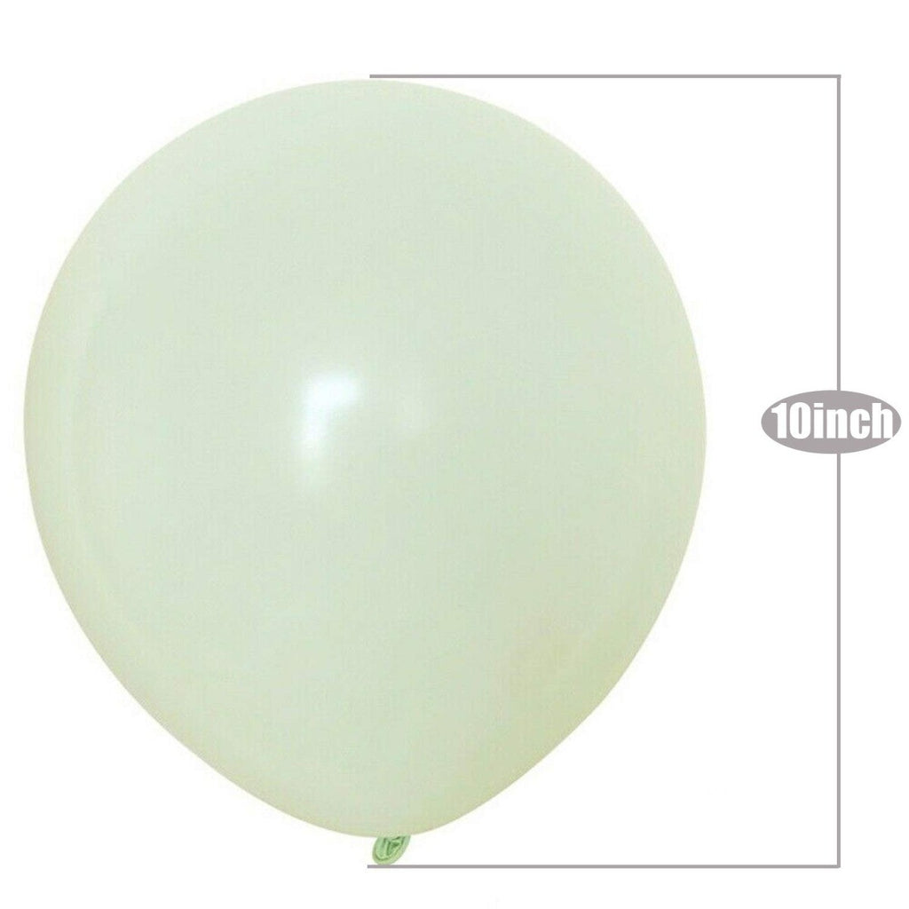 100x 10" Helium-Quality Latex Pastel Party Balloons - Green