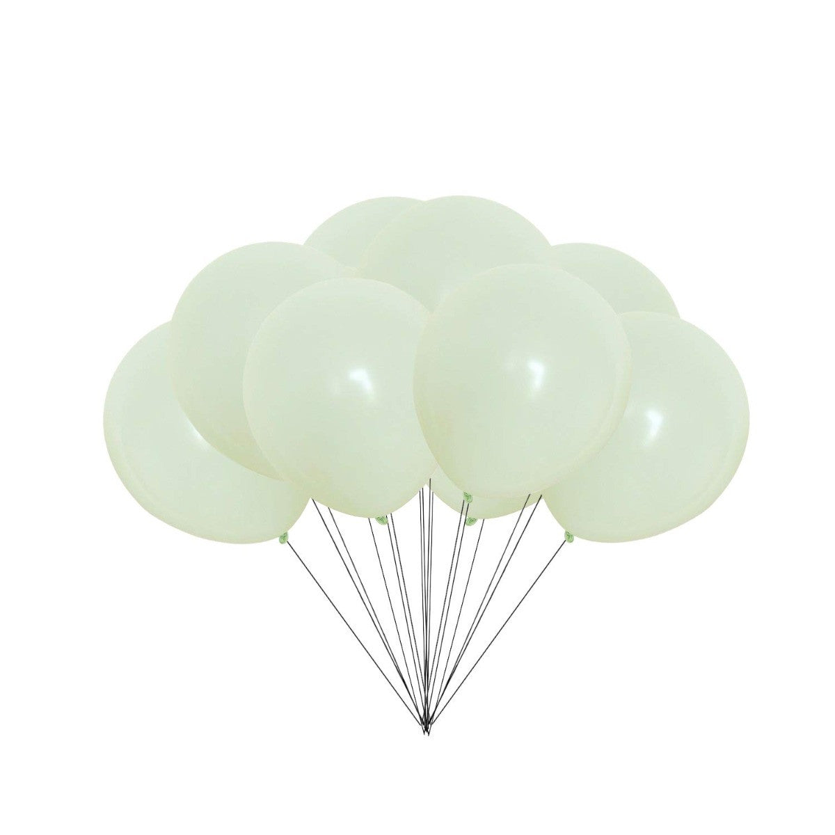 100x 10" Helium-Quality Latex Pastel Party Balloons - Green