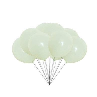 100x 10" Helium-Quality Latex Pastel Party Balloons - Green