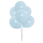 100x 10" Helium-Quality Latex Pastel Party Balloons - Blue