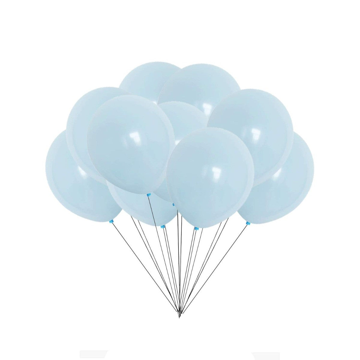 100x 10" Helium-Quality Latex Pastel Party Balloons - Blue