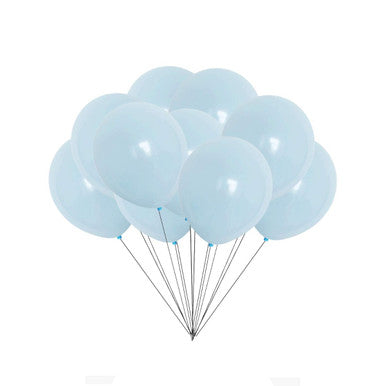 100x 10" Helium-Quality Latex Pastel Party Balloons - Blue