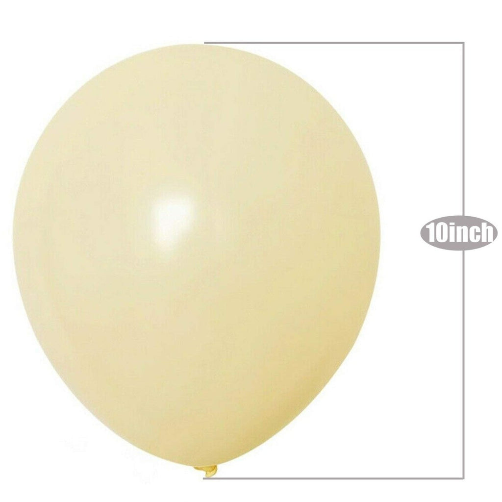 100x 10" Helium-Quality Latex Pastel Party Balloons - Yellow
