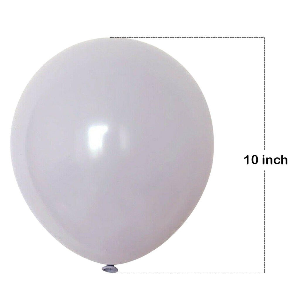 100x 10" Helium-Quality Latex Pastel Party Balloons - Grey