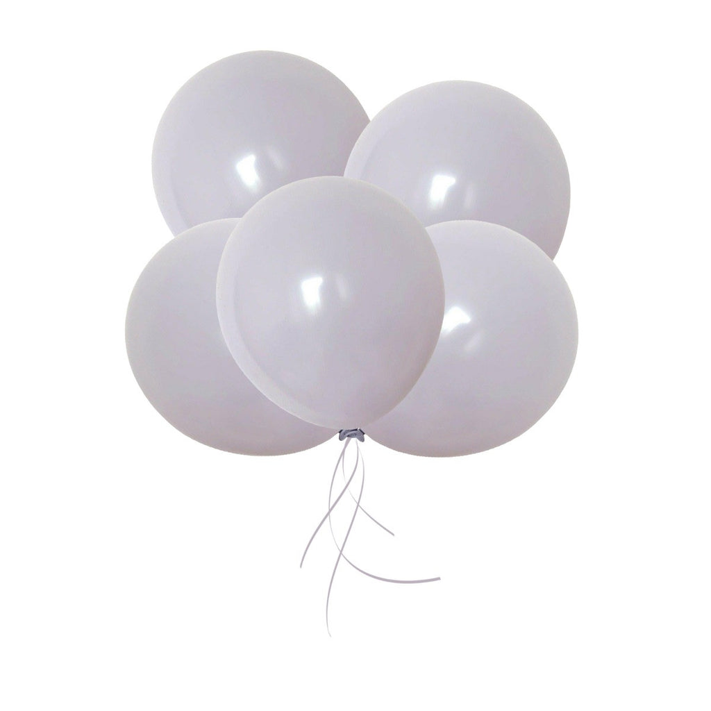 100x 10" Helium-Quality Latex Pastel Party Balloons - Grey