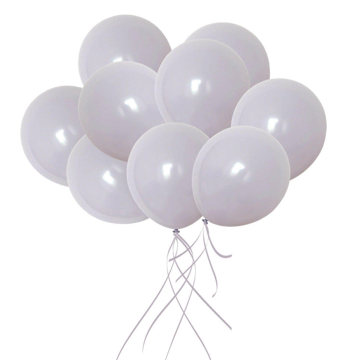 100x 10" Helium-Quality Latex Pastel Party Balloons - Grey