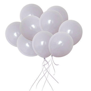 100x 10" Helium-Quality Latex Pastel Party Balloons - Grey
