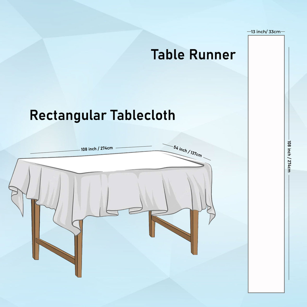 Plastic Tablecloth and Hesian Table Runner Set - White & Champagne