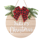 Merry Christmas Wooden Sign - Round