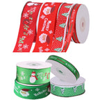 90m Christmas Themed Printed Grosgrain Ribbons, 7 Rolls - Assorted Designs