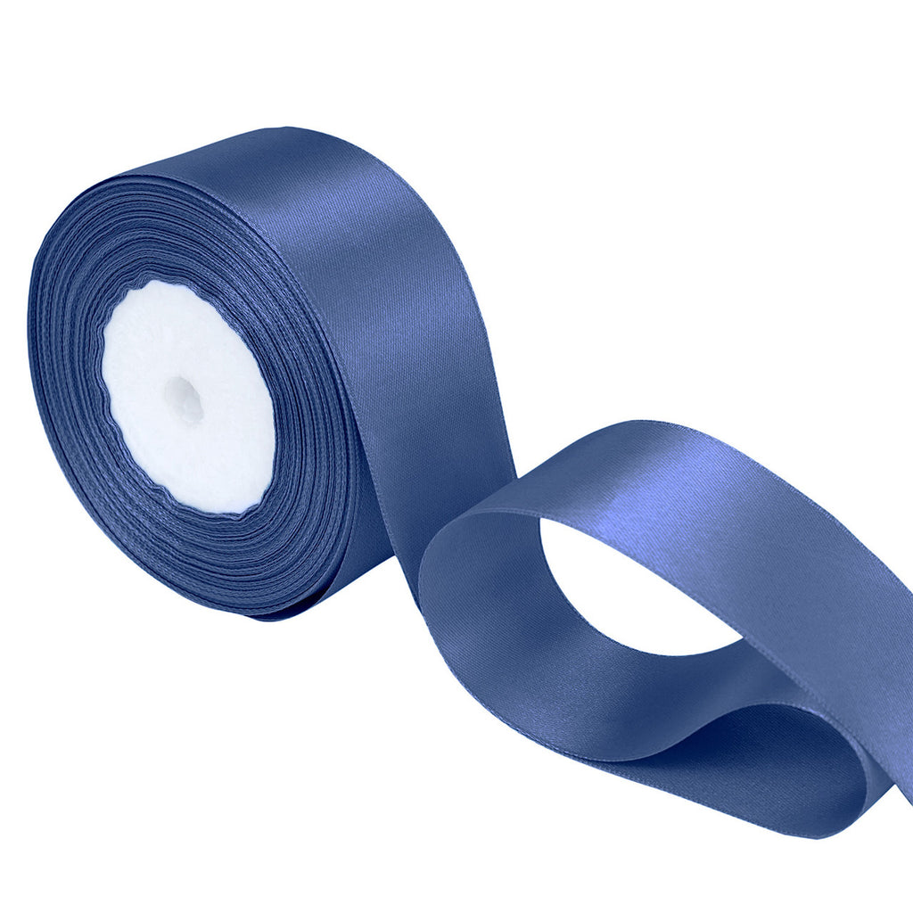 25m Double Sided Satin Ribbon - Navy