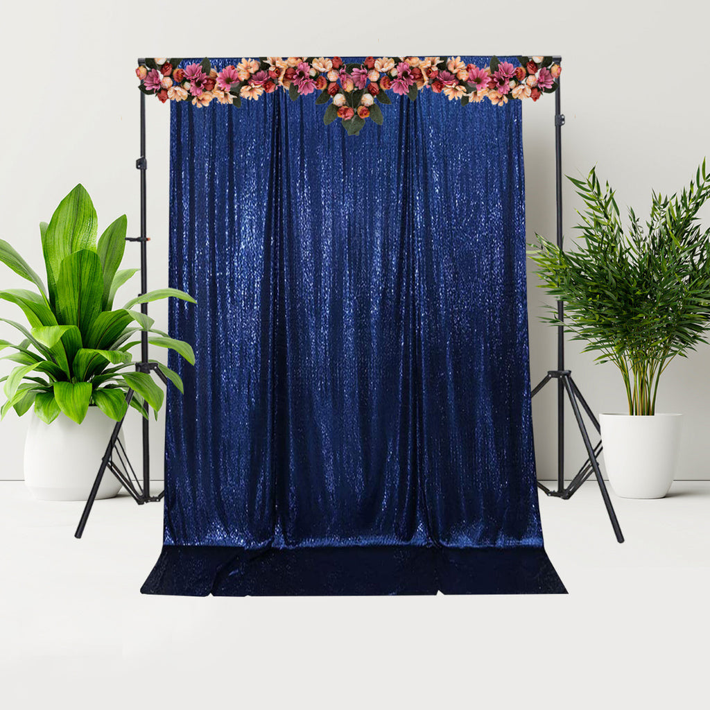 4ft x 7ft Sequin Photography Backdrop - Navy Blue