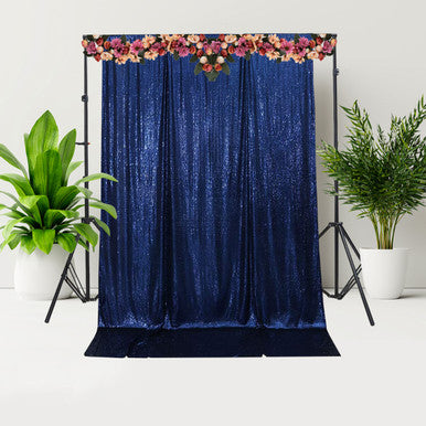 4ft x 7ft Sequin Photography Backdrop - Navy Blue
