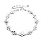 Diamante Waist Belt with 4 Diamonds - Silver