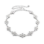 Diamante Waist Belt with 4 Diamonds - Silver