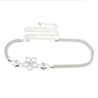 Silver Diamante Belt with Centre Flower