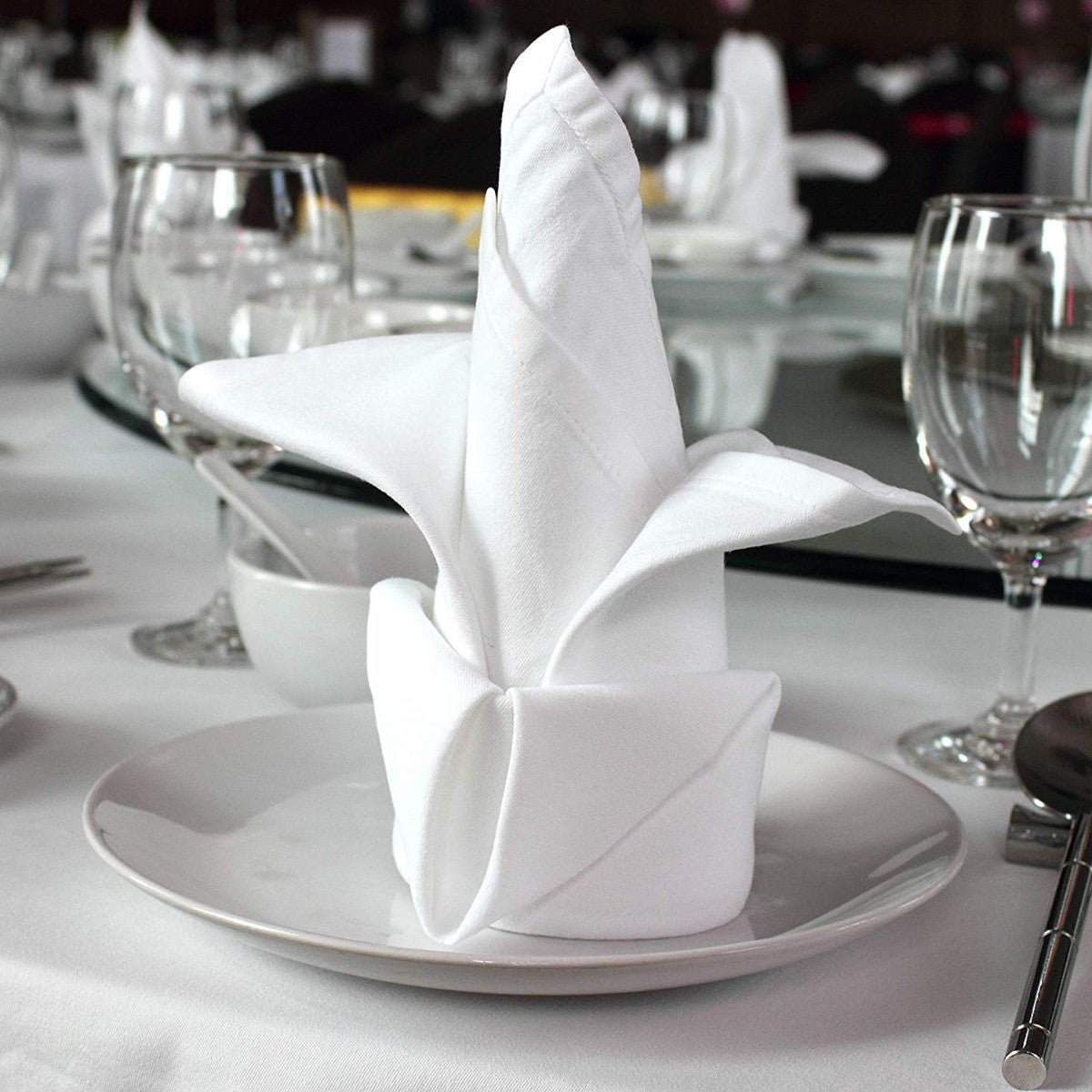 20" Spun Polyester Table Napkin - White