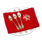 20" Spun Polyester Jingle Bell Embroided Table Napkin - Red