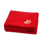 20" Spun Polyester Jingle Bell Embroided Table Napkin - Red