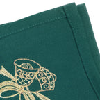 20" Spun Polyester Jingle Bell Embroided Table Napkin - Green