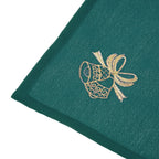 20" Spun Polyester Jingle Bell Embroided Table Napkin - Green