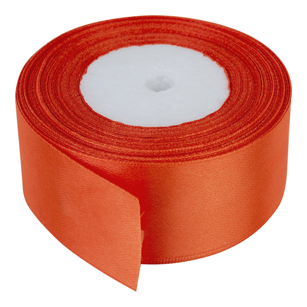 10m Double Sided Satin Ribbon - Orange