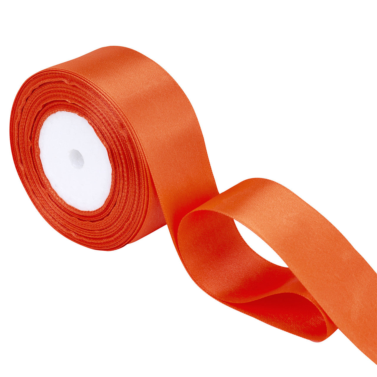 25m Double Sided Satin Ribbon - Orange