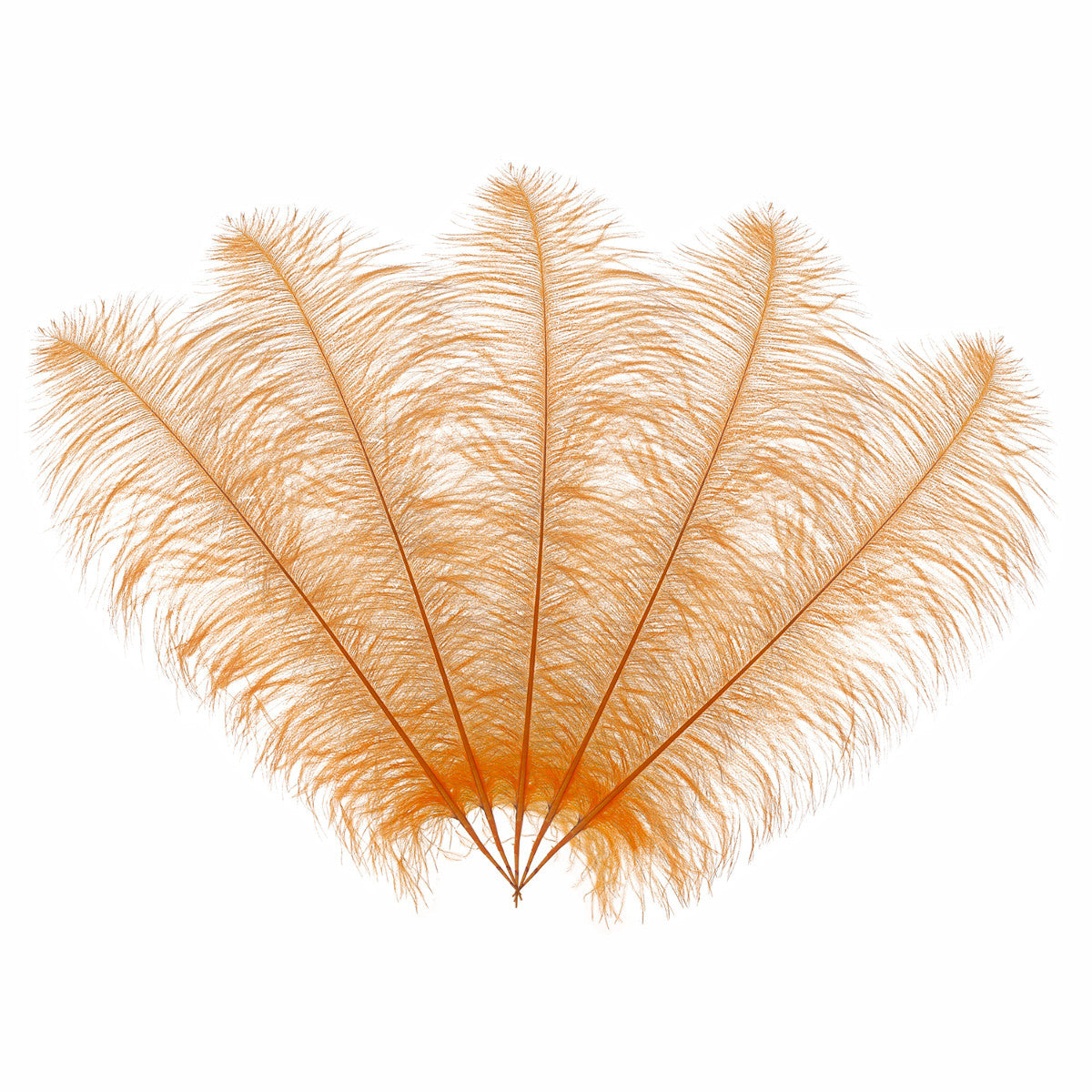 50-60cm Loose Ostrich Feathers, 5pcs - Orange