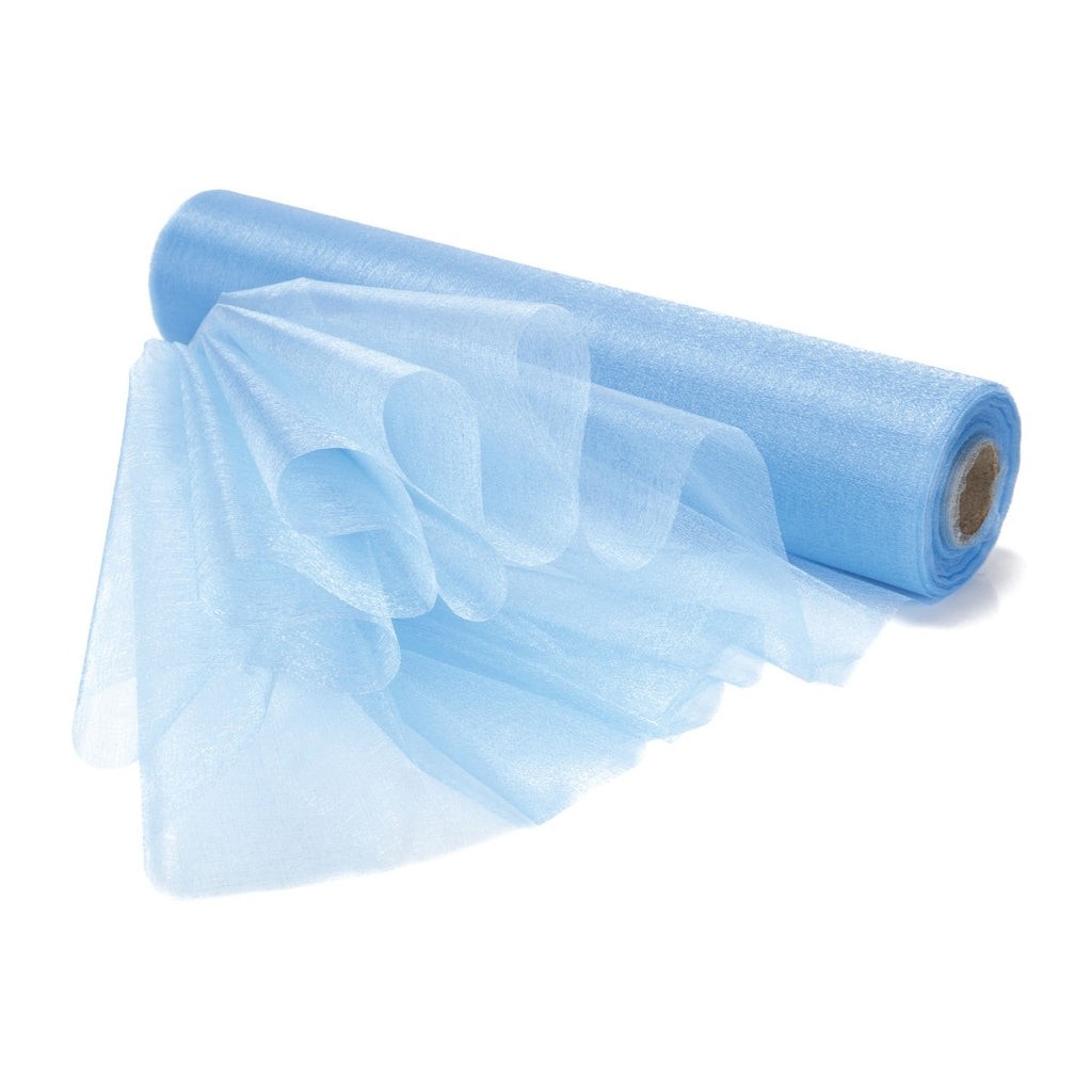 25m x 29cm Organza Sheer Roll - Baby Blue