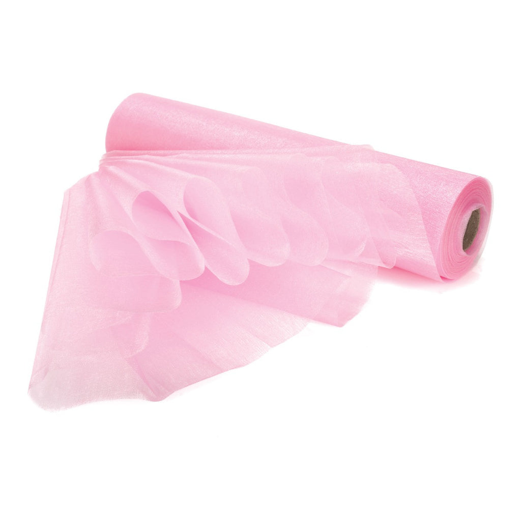 25m x 29cm Organza Sheer Roll - Baby Pink