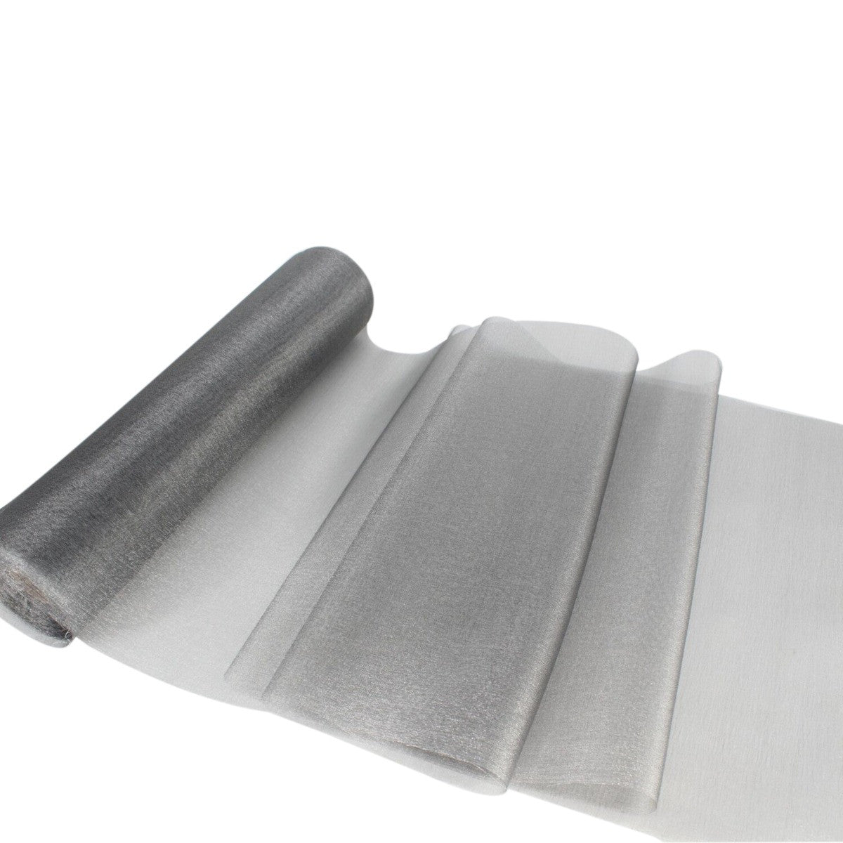 25m x 29cm Organza Sheer Roll - Dark Silver
