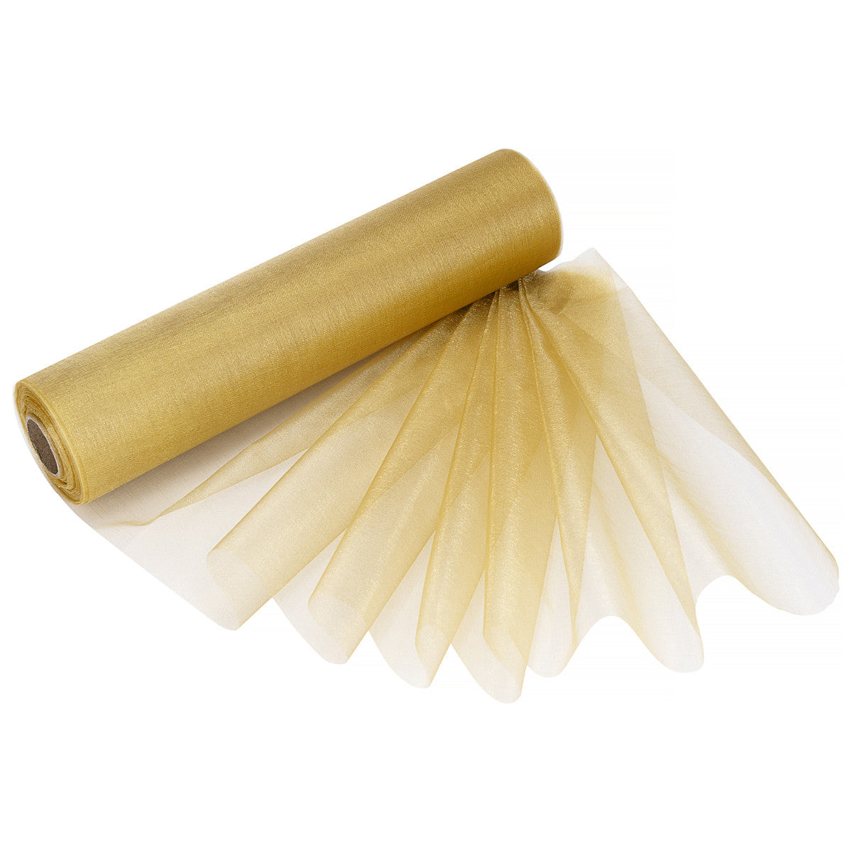 25m x 29cm Organza Sheer Roll - Gold