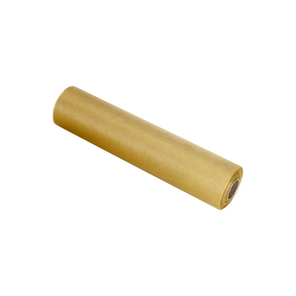 25m x 29cm Organza Sheer Roll - Gold