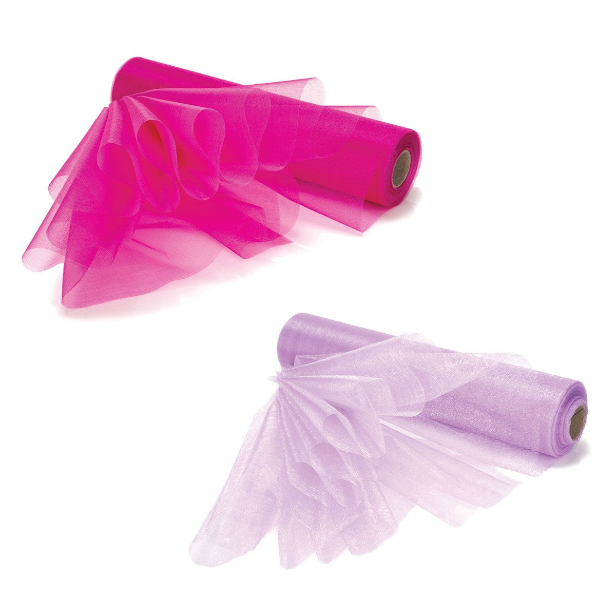 29cm Organza Snow Sheer Rolls Bundle, 6 x 25m - Mixed Colours