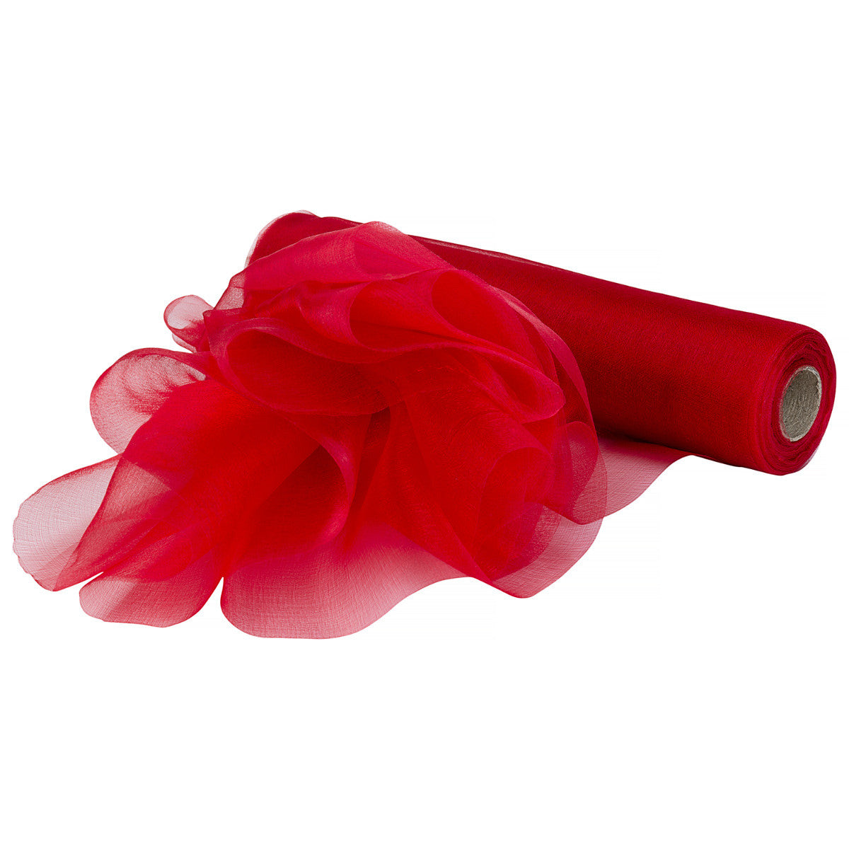 Set of 3 Organza Snow Sheer Rolls - 25m x 29cm - Red, Green, White