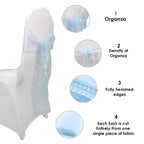 7" x 108" Organza Chair Sash - Baby Blue