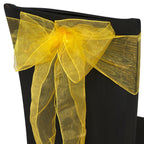7" x 108" Organza Chair Sash - Bright Gold