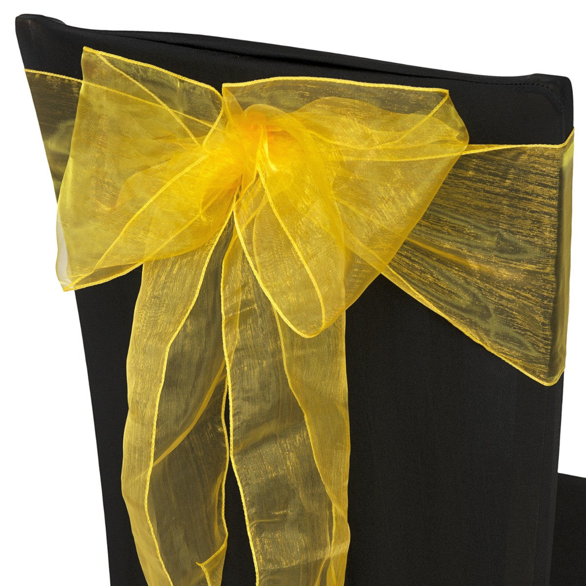 7" x 108" Organza Chair Sash - Bright Gold