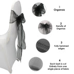 7" x 108" Organza Chair Sash - Black