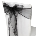 7" x 108" Organza Chair Sash - Black