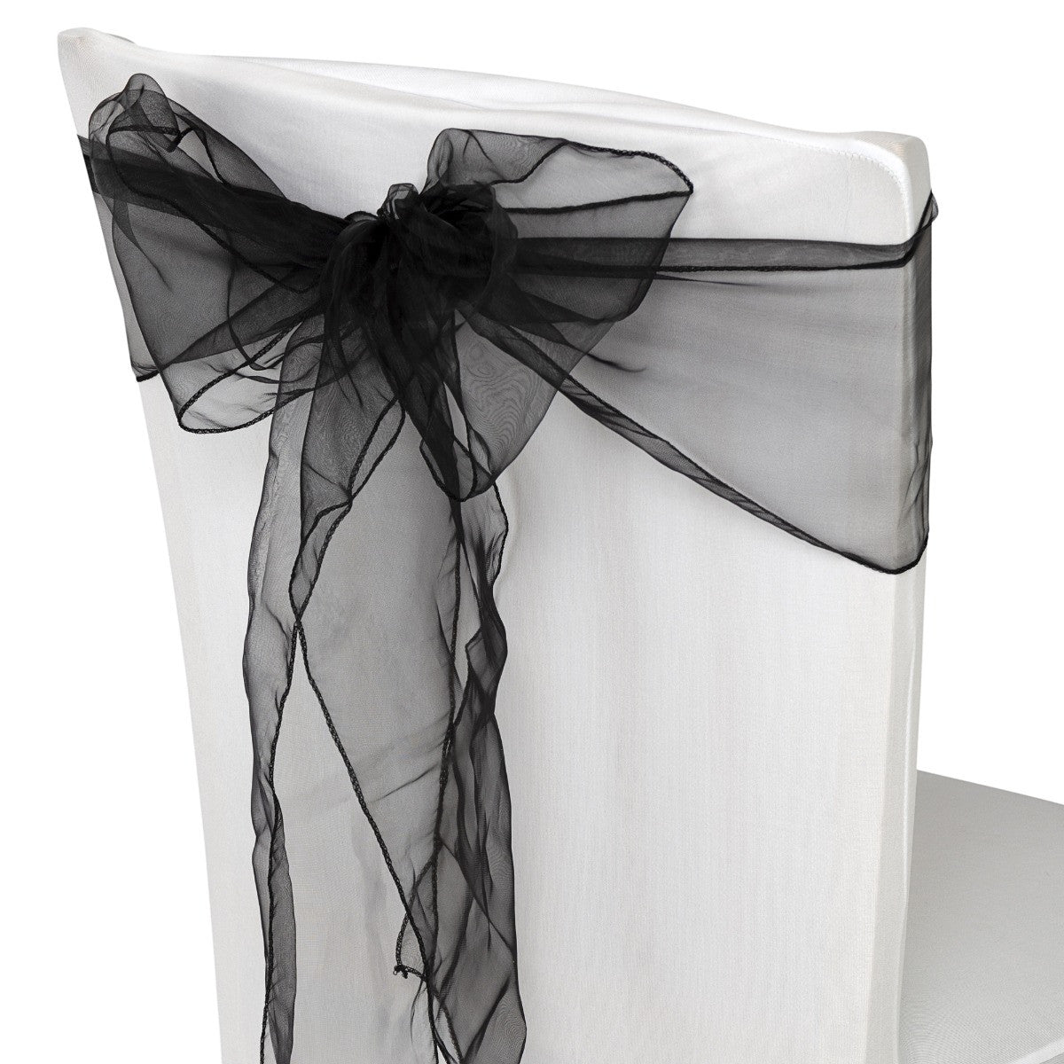7" x 108" Organza Chair Sash - Black