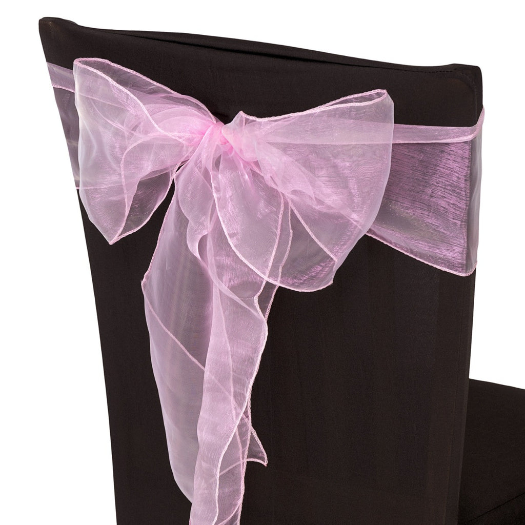 7" x 108" Organza Chair Sash - Baby Pink
