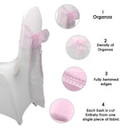7" x 108" Organza Chair Sash - Baby Pink